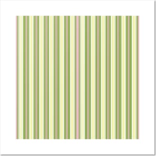 Pretty Summer Fresh Vertical Stripes in Soft Pink, Green, & Yellow Pastel Colors Posters and Art